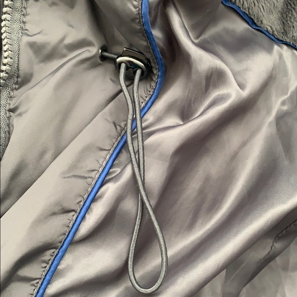 EUC Via Spiga Gray Puffer Coat Jacket Girls Sz S Hooded Faux Fur Fleece - Picture 7 of 16